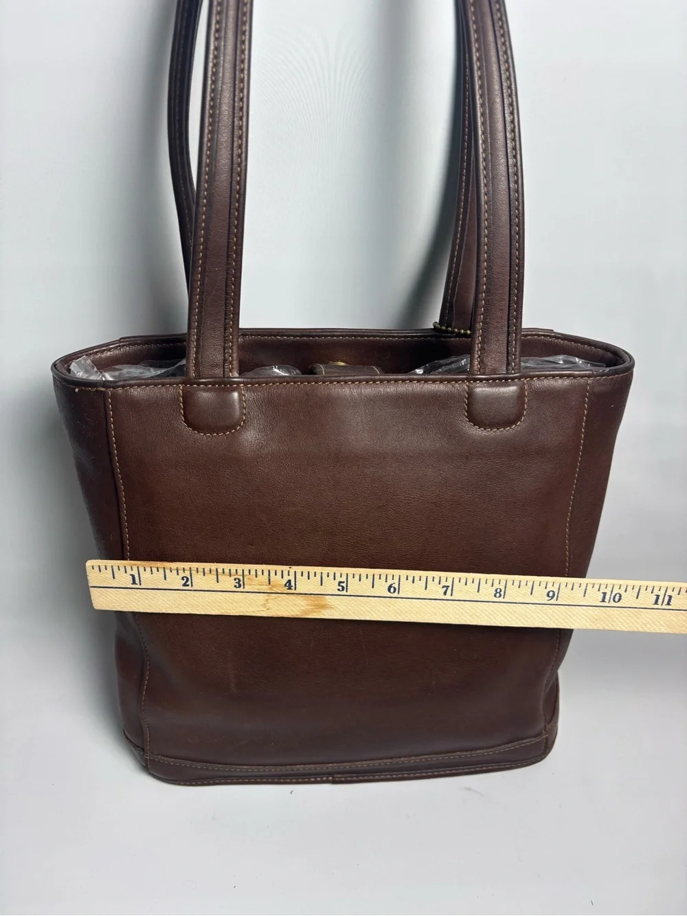 Vintage Coach Shoulder Bag Dark Brown Leather 9305